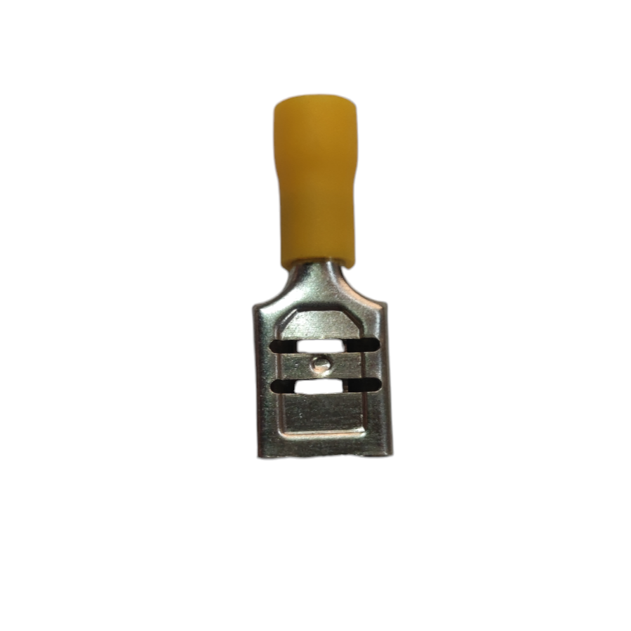 Yellow insulated crimp spade connector for electrical wiring 5.5mm Wire 10mm with Insulation single female terminal