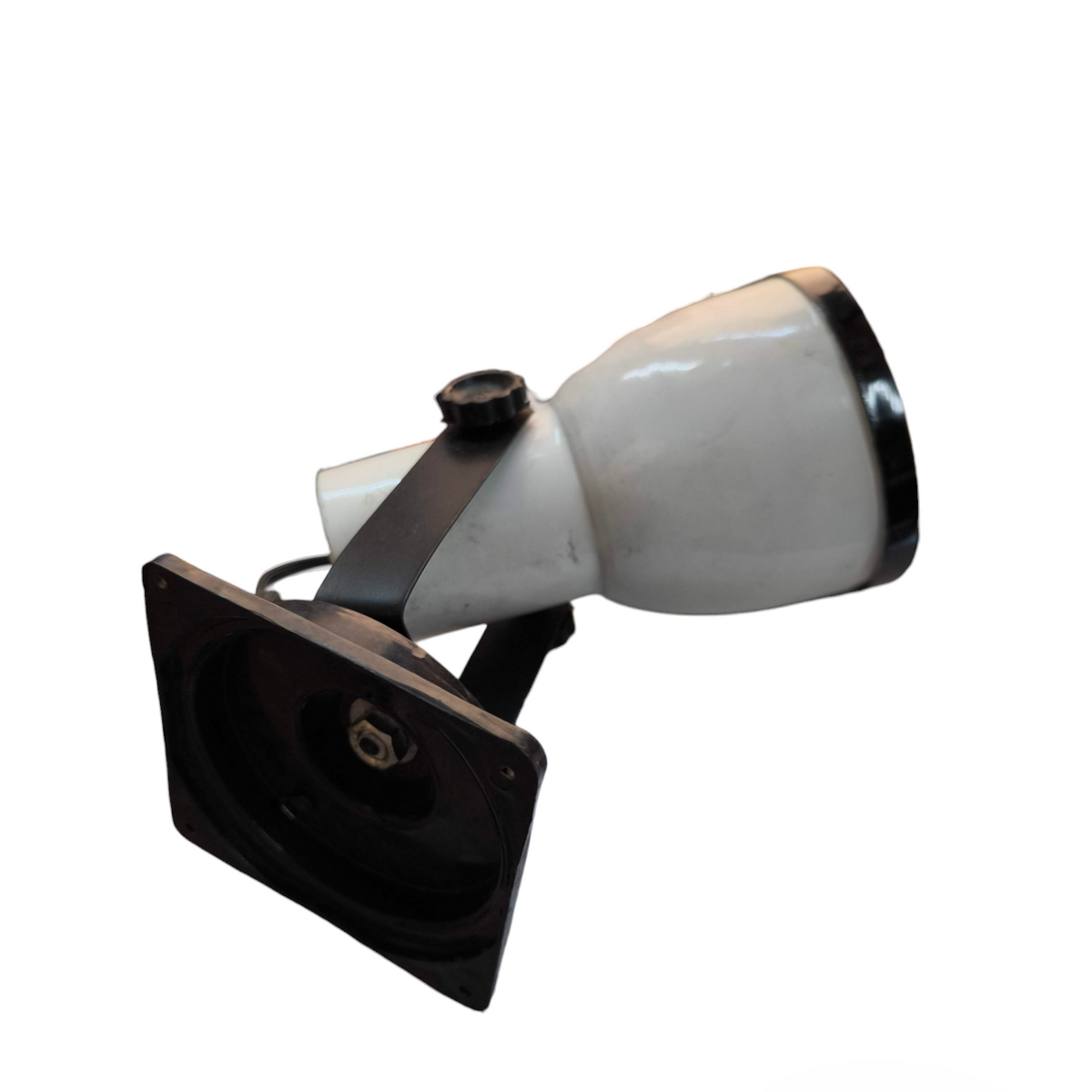 Spot light Holder E27 Socket White adjustable ceramic spotlight with black rim and square mounting base