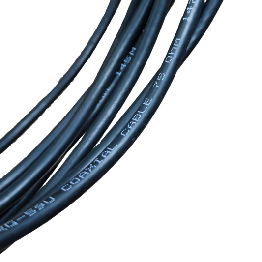 Philflex RG59 coaxial cable 75 ohms with flexible black exterior for video and signal transmission