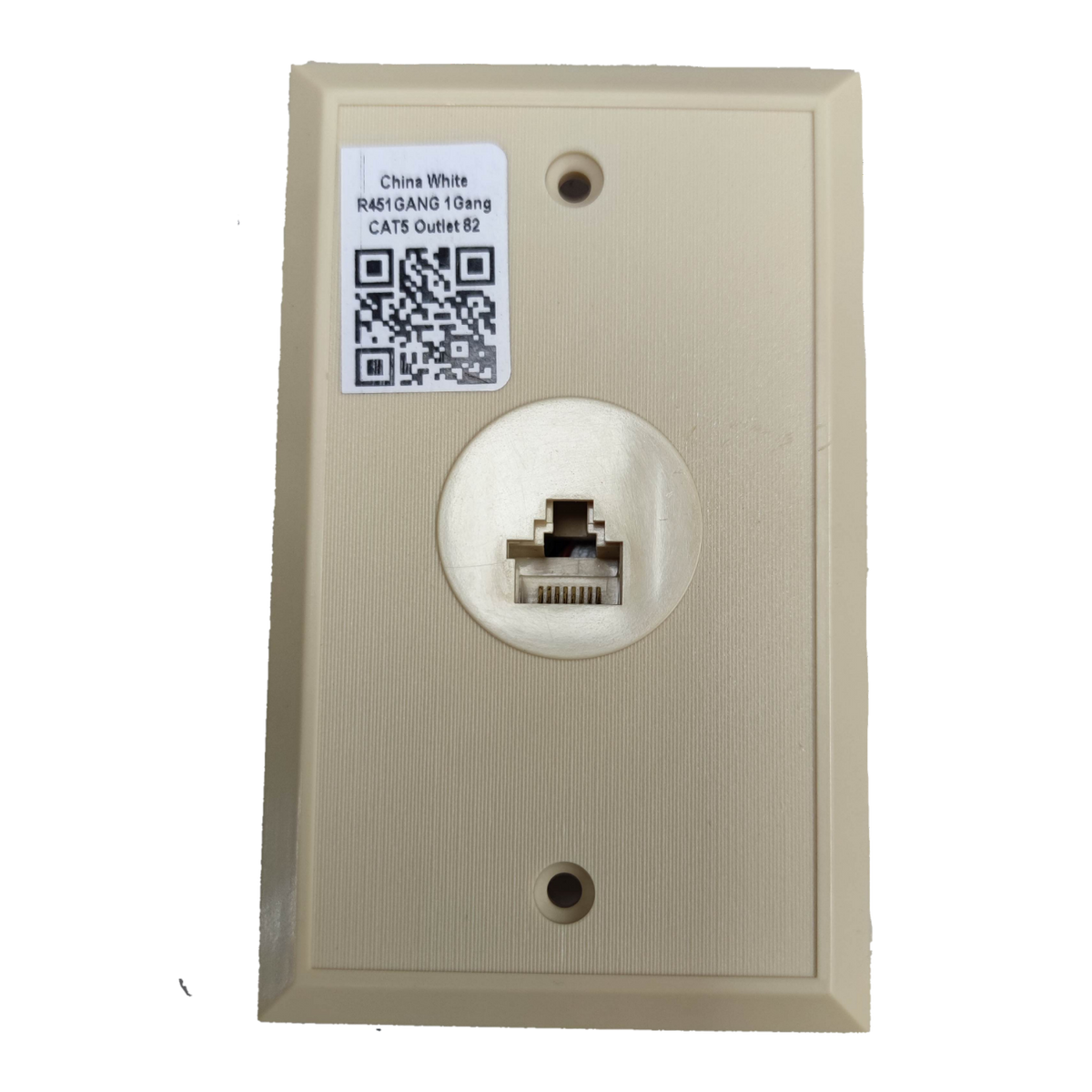 Taiwan made RJ45 wall socket for ethernet with beige plastic cover and single port