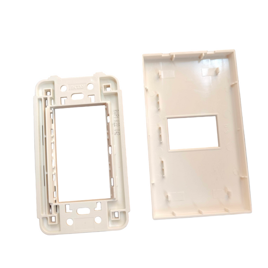 Royu RWP1 wall plate cover single gang beige plastic two piece frame and faceplate for switches