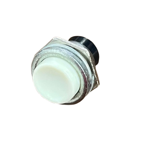 Round Push Button 1A 220V White with Metal Housing for Easy Installation