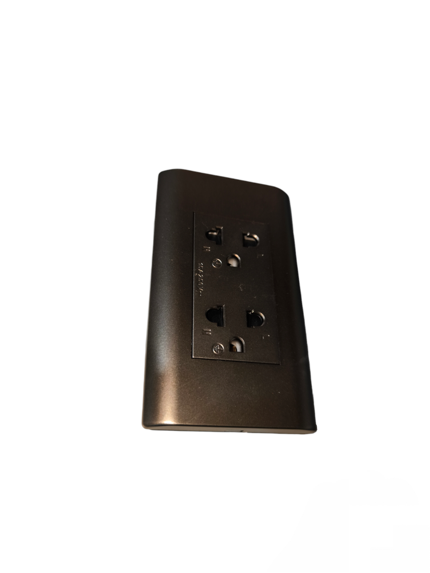 Royu black Duplex Universal with Ground 15A 250V power outlet with dual socket design