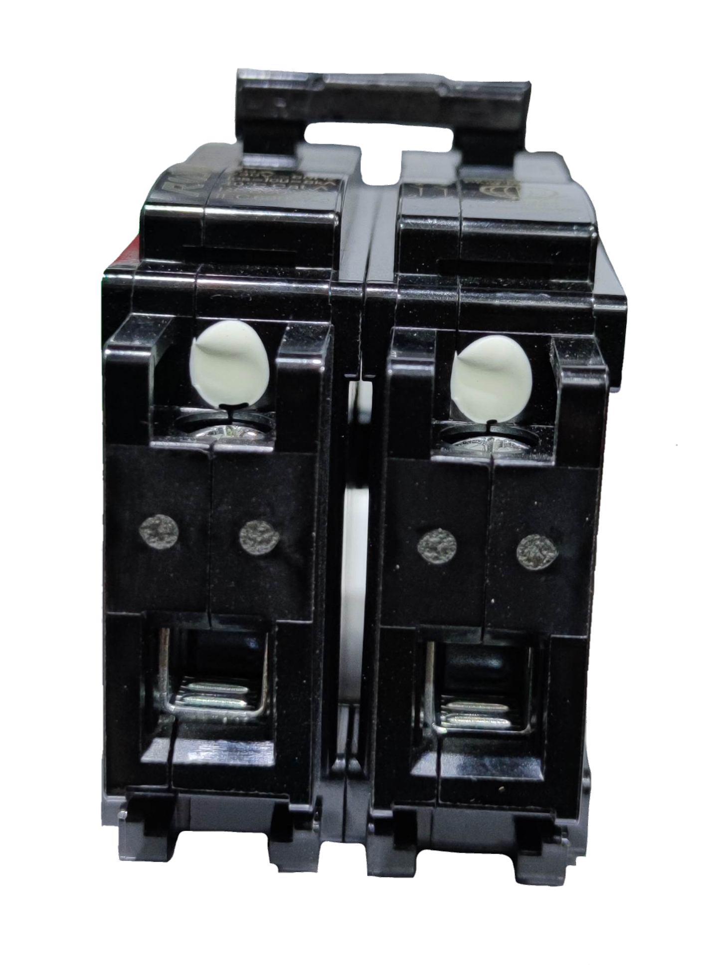 Royu 20A Circuit Breaker 2pole Plug In black electrical component with white buttons