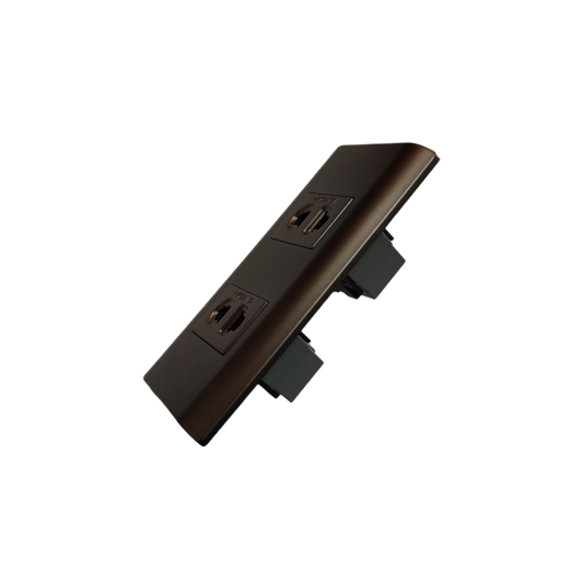 Royu 2 Gang Universal Outlet 15A 220V suitable for multiple electronic devices in sleek design