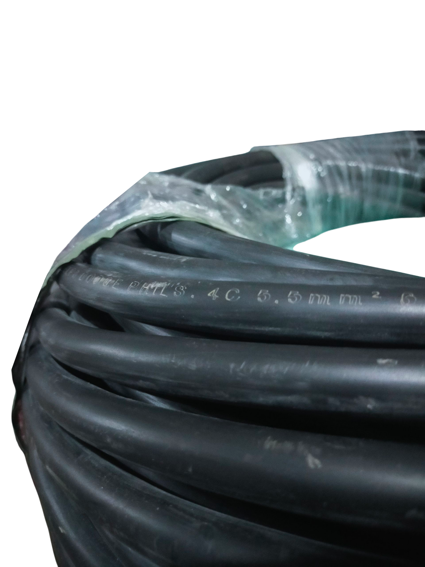 Phelps Dodge black 4 core royal cord 5.5mm electrical wire coil wrapped in plastic