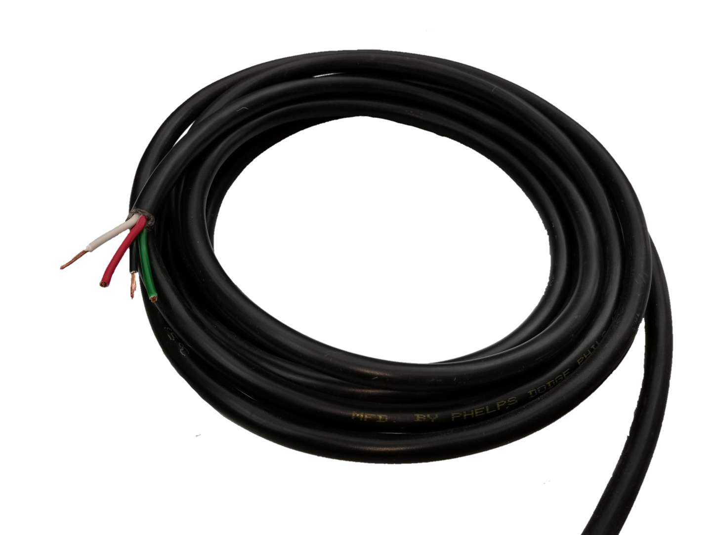 Phelps Dodge 4 core royal cord 5.5mm black electrical wire with four color-coded inner wires