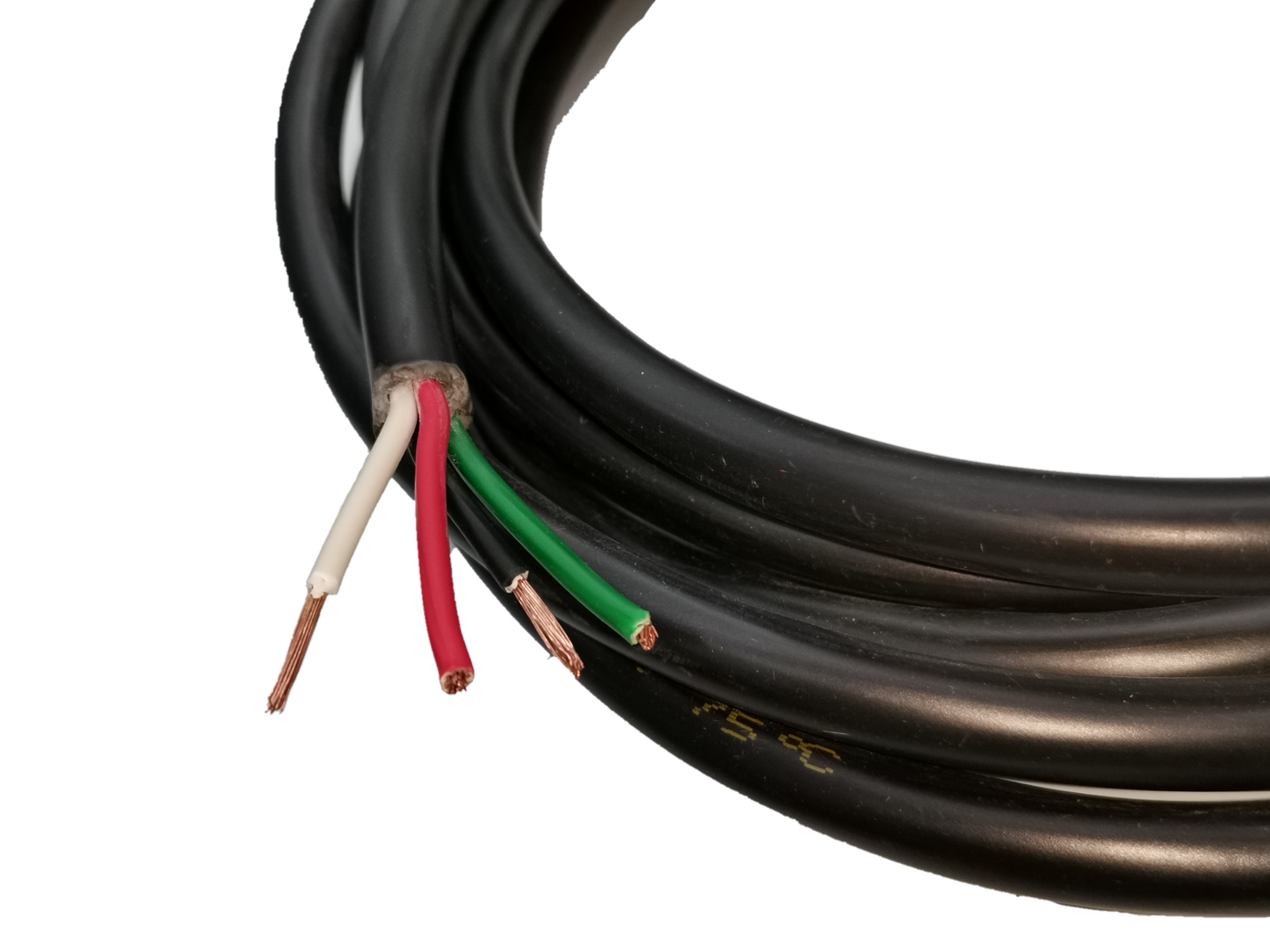 Phelps Dodge 4 core royal cord 5.5mm black electrical wire with exposed colored copper wires