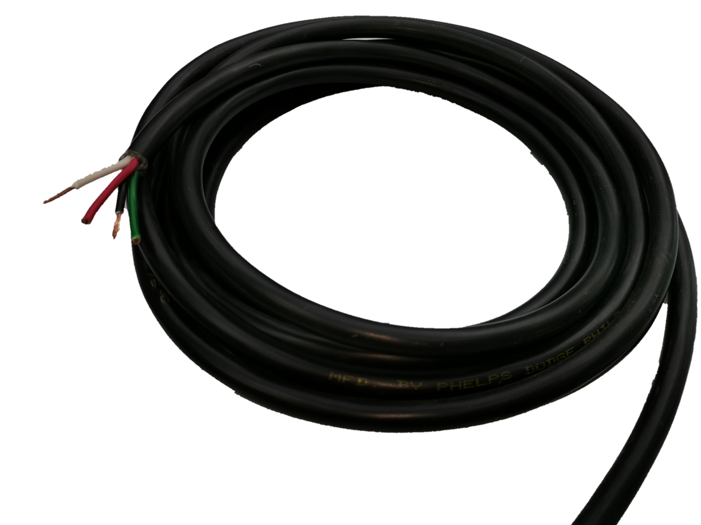 Phelps Dodge 4core royal cord 5.5mm black electrical wire with exposed colored leads