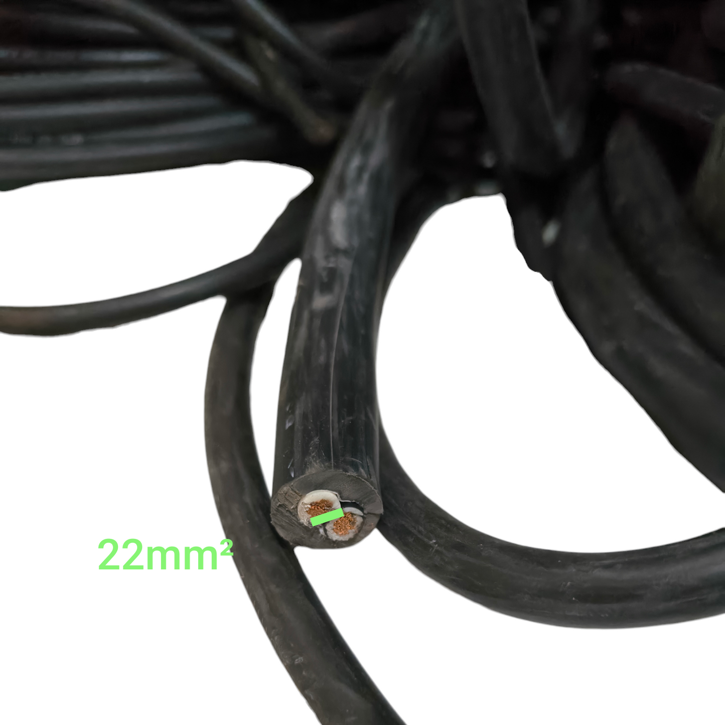 Phelps Dodge Royal Cord 22mm 2 core cable black electrical wire with visible copper core