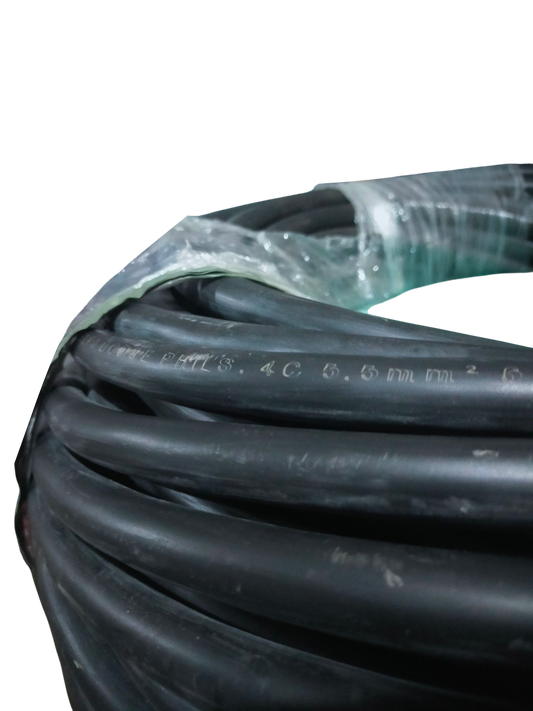 Royal Cord AWG 10 4 Core - Per Meter, durable black electrical cable coiled for easy handling.