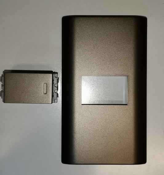 Royu 1 Way Switch with Plate Dark Gray 16A 250V metallic single rocker switch module and matching wall plate