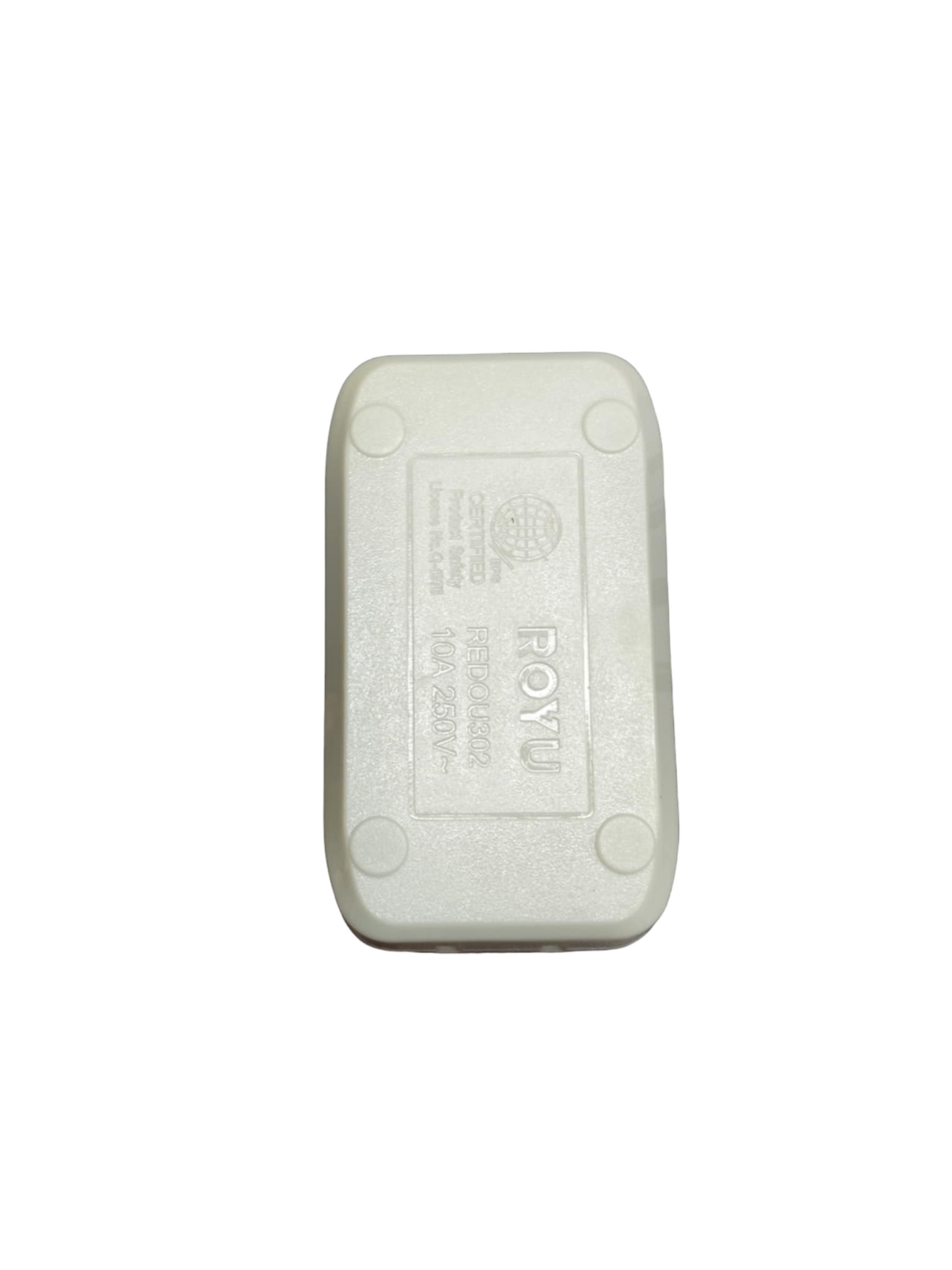 Royu 2 gang outlet 10A 250V with durable plastic casing, ideal for home electrical use