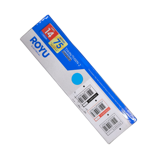 Royu 2.0mm stranded wire 75m Yellow packaged in a blue and white box with product details 1