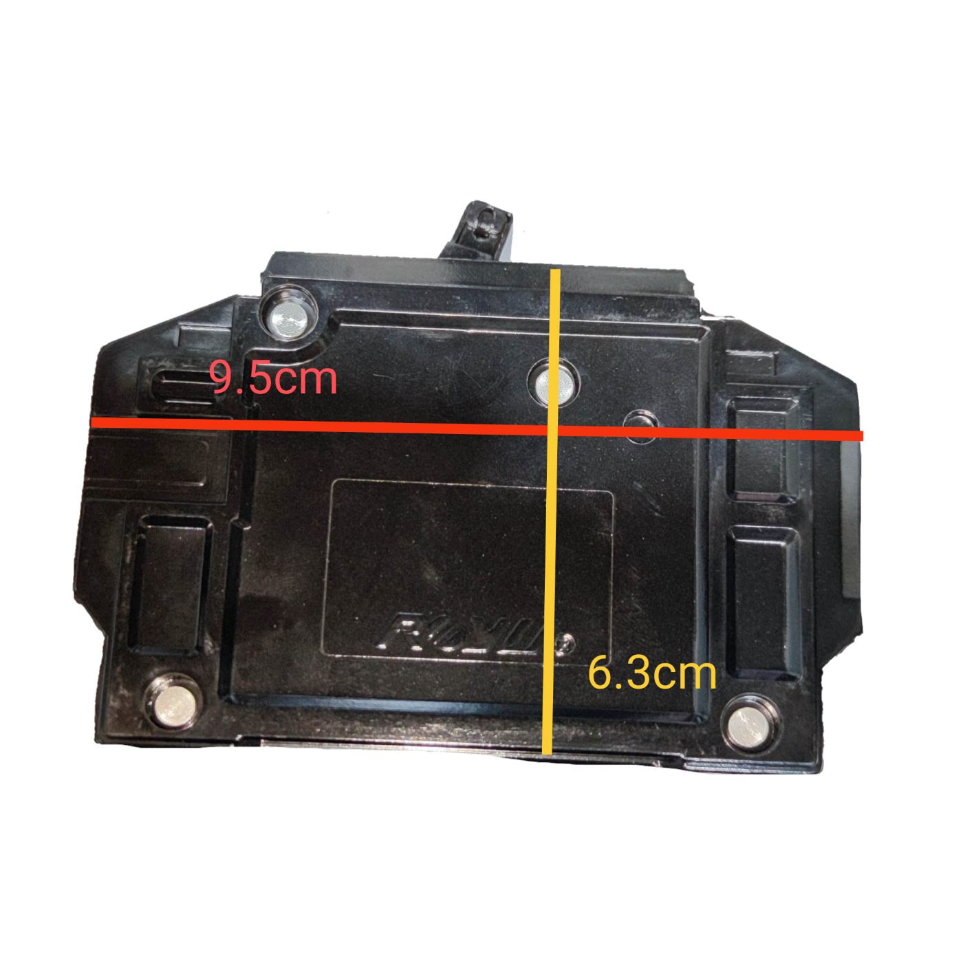 Royu 20A circuit breaker 2 pole RCBB20-60 with measurement markings for easy installation