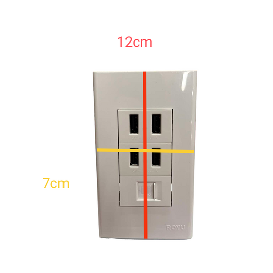 Royu 3 gang USB outlet 2100mAh with three power sockets and built-in USB ports for convenient charging