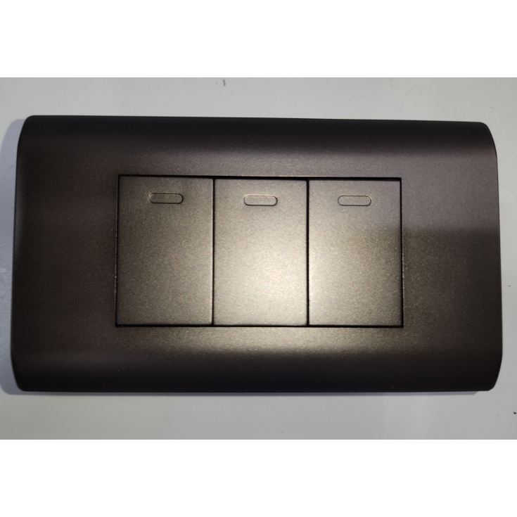 Royu 3 Way Switch with Plate Dark Gray Plano triple rocker wall switch plate in matte dark gray finish