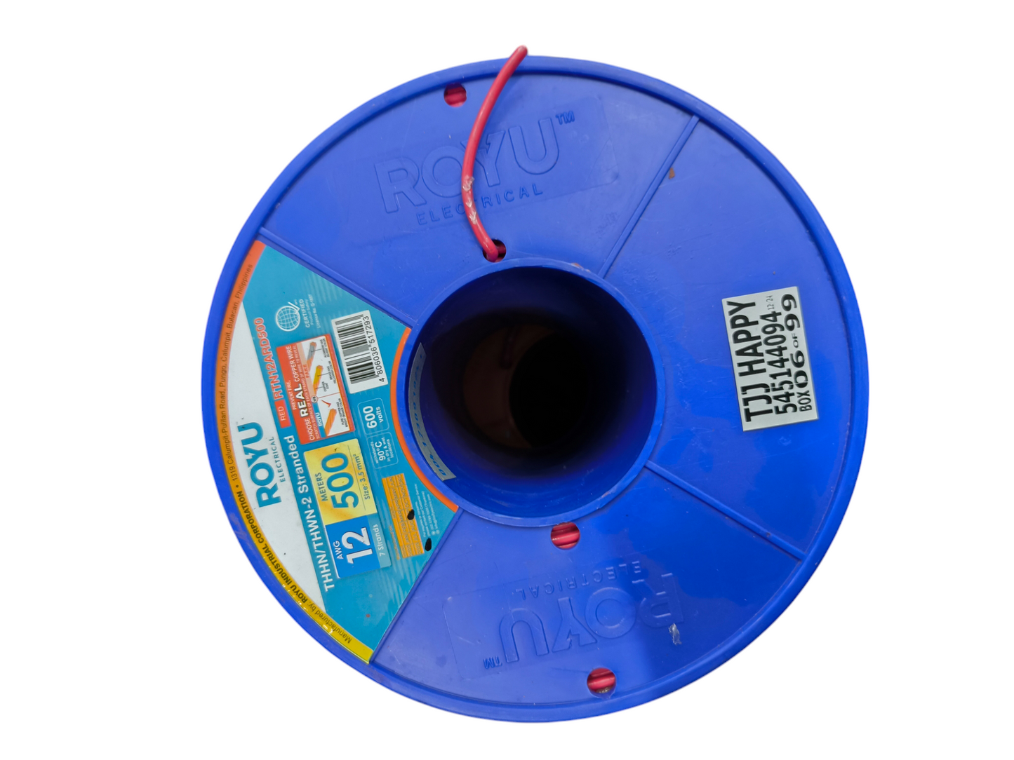 Royu 3.5mm Stranded Wire AWG 12/7 Pre Cut THHN/THWN (80 Meters) Red