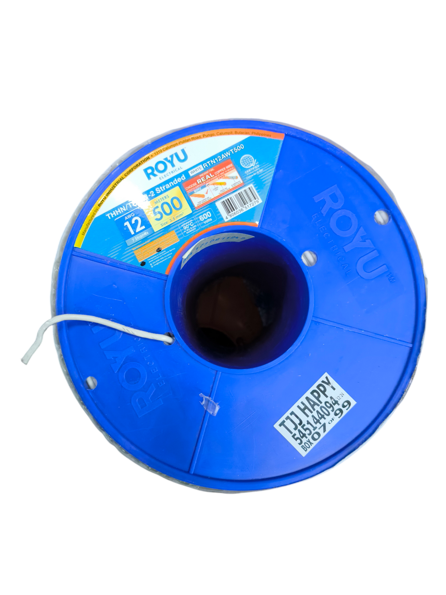 Royu 3.5mm THHN Pre Cut per Meter blue spool of electrical wire for wiring and connections