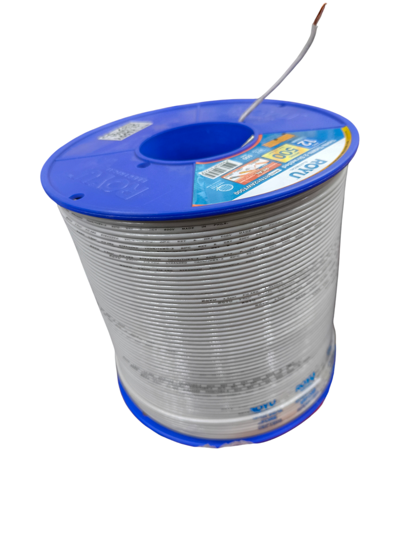 Royu 3.5mm THHN Pre Cut per Meter electrical wire spool with blue plastic reel