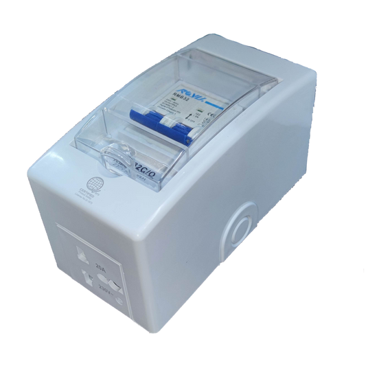 Royu 32A Circuit Breaker 220V 6KIAC in white surface mounted enclosure with clear hinged cover