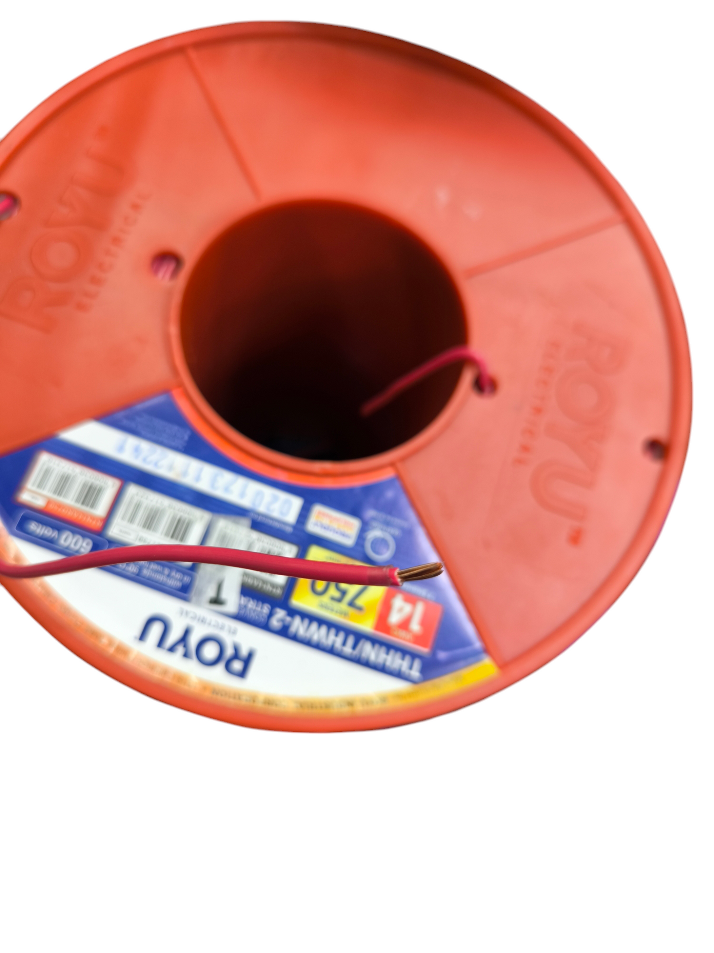 Royu AWG 14 pre cut THHN wire spool with red insulated electrical wire for wiring projects