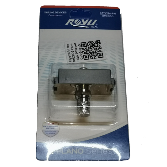 Electx Electrical Supply Cable TV Outlet Dark Gray Royu wiring device in retail packaging