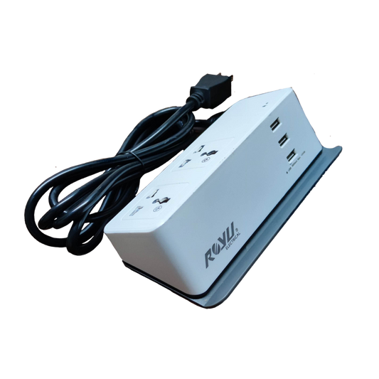Royu Desk Extension Cord with 2 Gang featuring USB ports and power sockets for convenient workspace charging