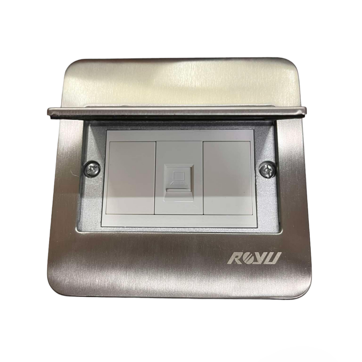 Royu Floor Outlet 1 Gang LAN Outlet with stainless steel cover for secure cable access