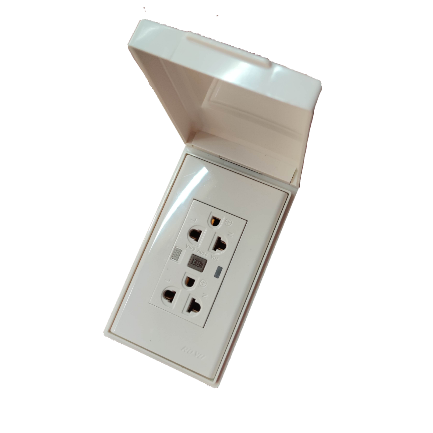 Royu GFCI outlet 20A 220V white electrical power socket with protective cover