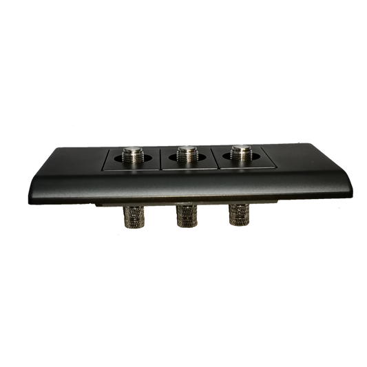 Royu 3 gang cable TV outlet matte black wall plate with three coax F connectors for TV and cable connections