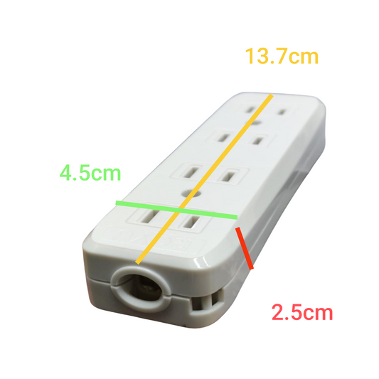 Royu 4 gang flat pin outlet compact white power adapter with four flat pin sockets and screw holes