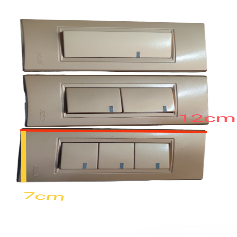 Royu Switch Flush Type 1 Way 10A 250V beige electrical switches in single, double, and triple configurations