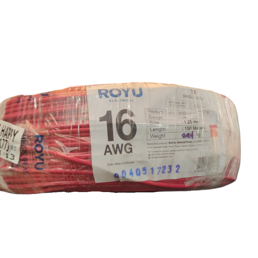 Royu TF Wire 16 1.25mm 1 Roll red insulated electrical wire coil 16 AWG gauge