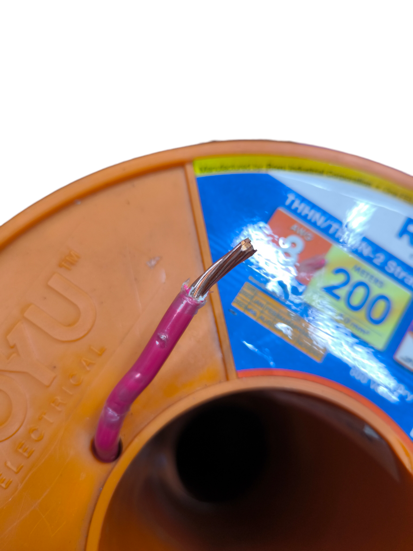 Royu THHN Electrical Wire in Orange Spool, Suitable for High-Voltage Applications