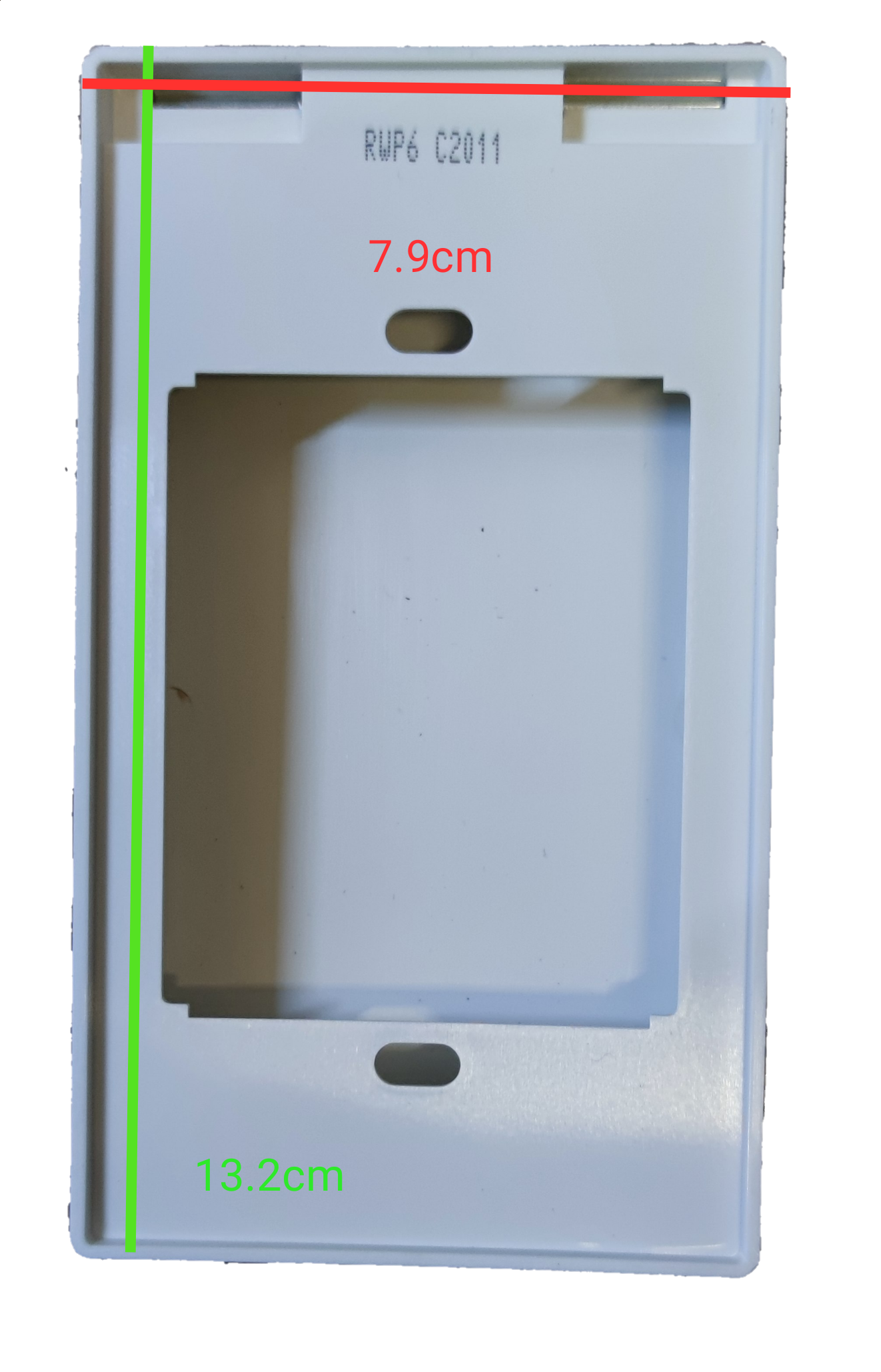 White Royu weatherproof plate RWP6 for electrical circuitry with 7.9 cm by 13.2 cm dimensions