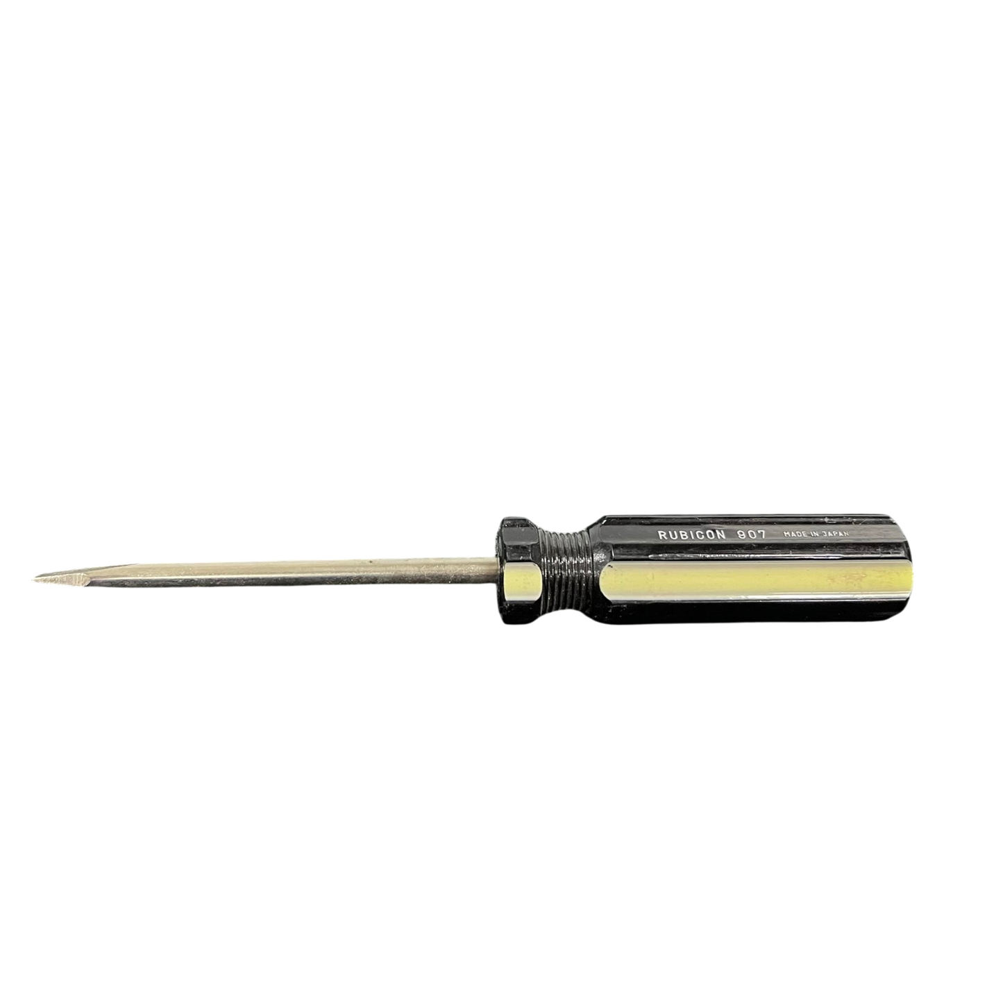 Rubicon Flat Head Screw Driver 907 100mm with black handle and metal shaft for precision tasks