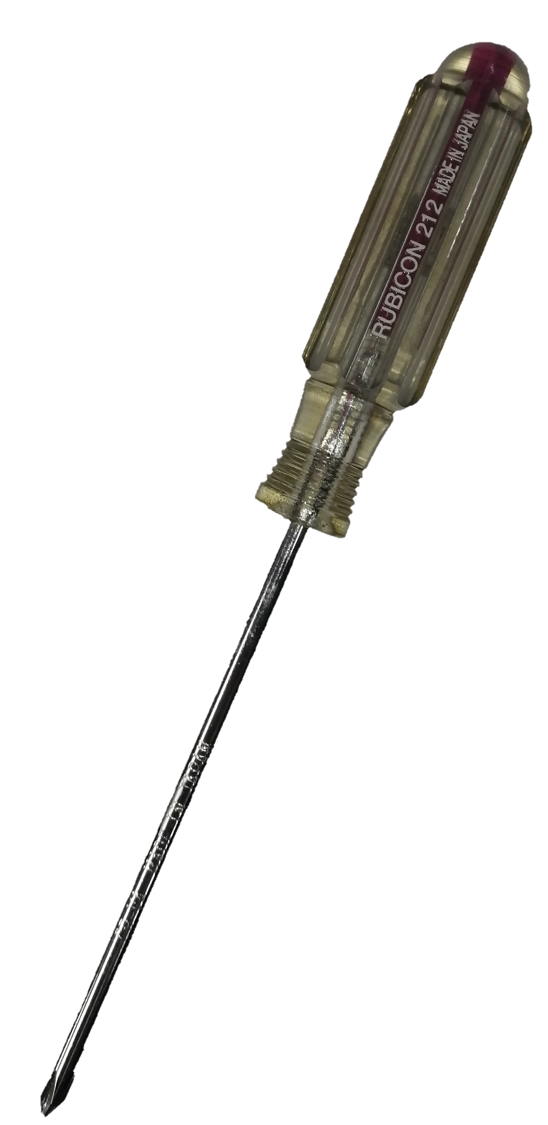 Rubicon Philip Screw Driver Rainbow 212 100mm with transparent handle and metal shaft