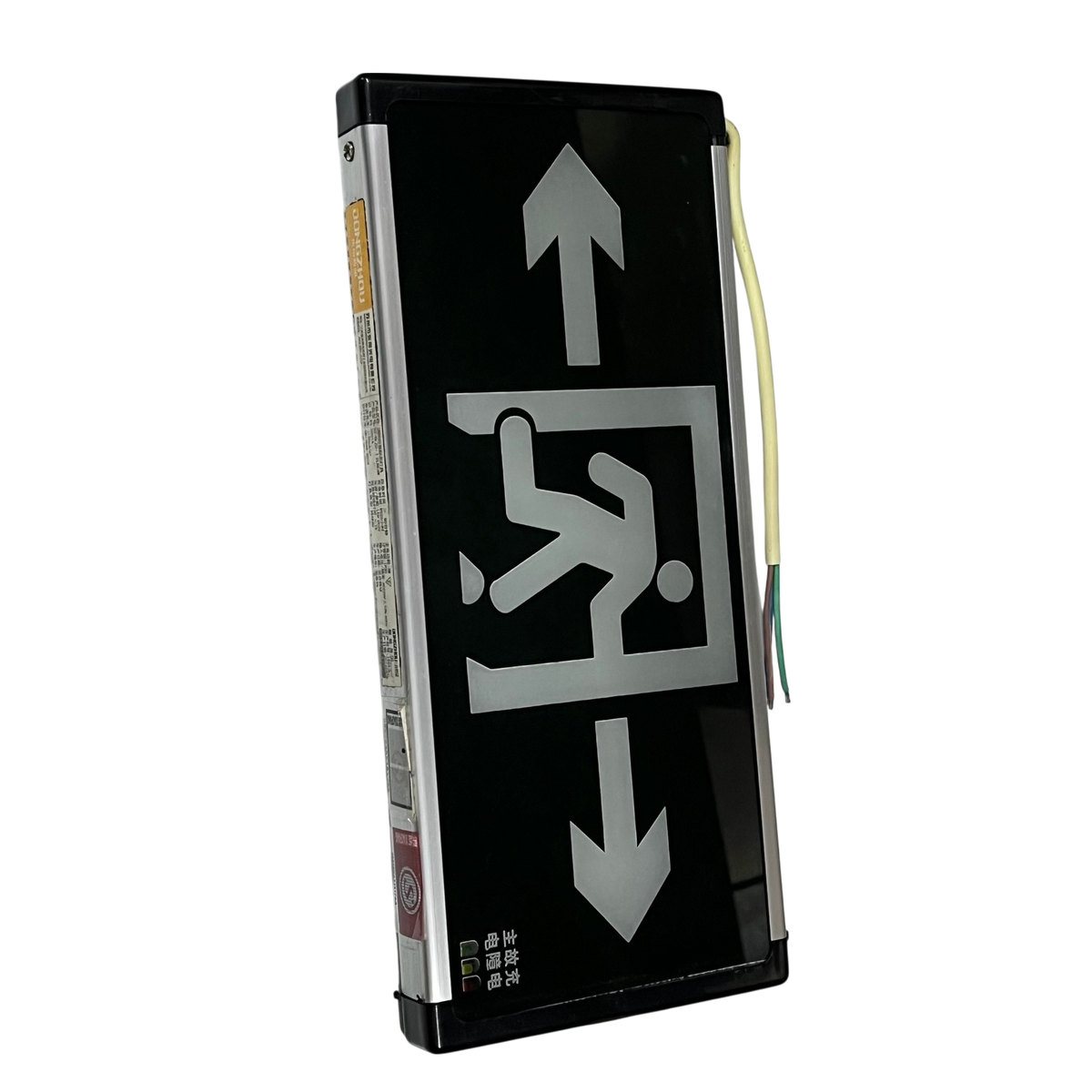 Running Man Left and Right Green 3W 220V emergency exit work and safety light in black casing