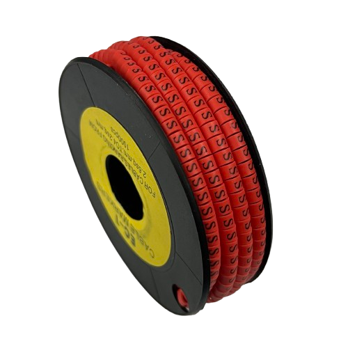 Grippes S Marker Red 2.6mm to 4.2mm 1000pcs cable management markers on a black spool