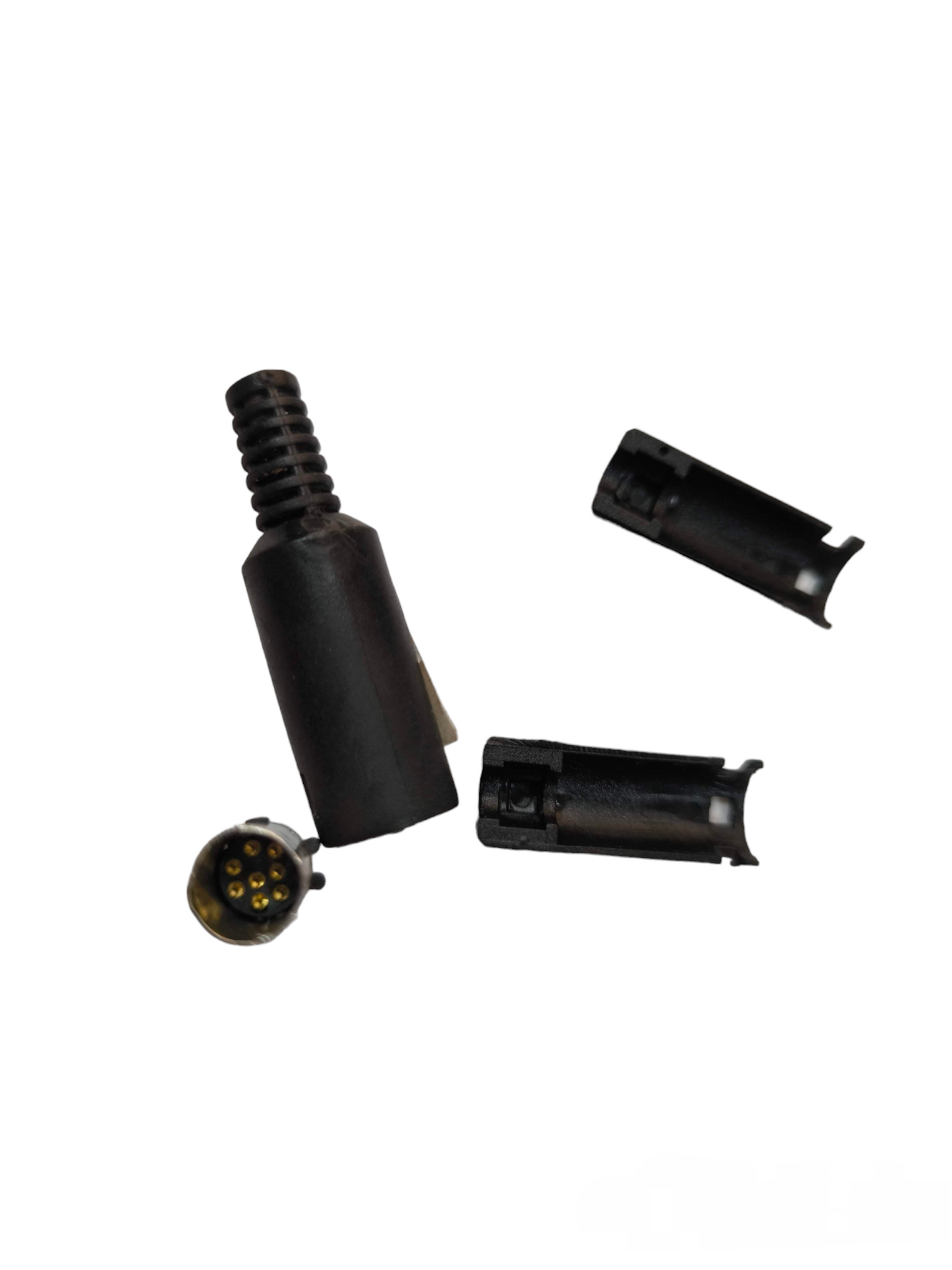 Black S-Video 8 Pins Plug Connector for microphone accessories with separate plastic housing parts