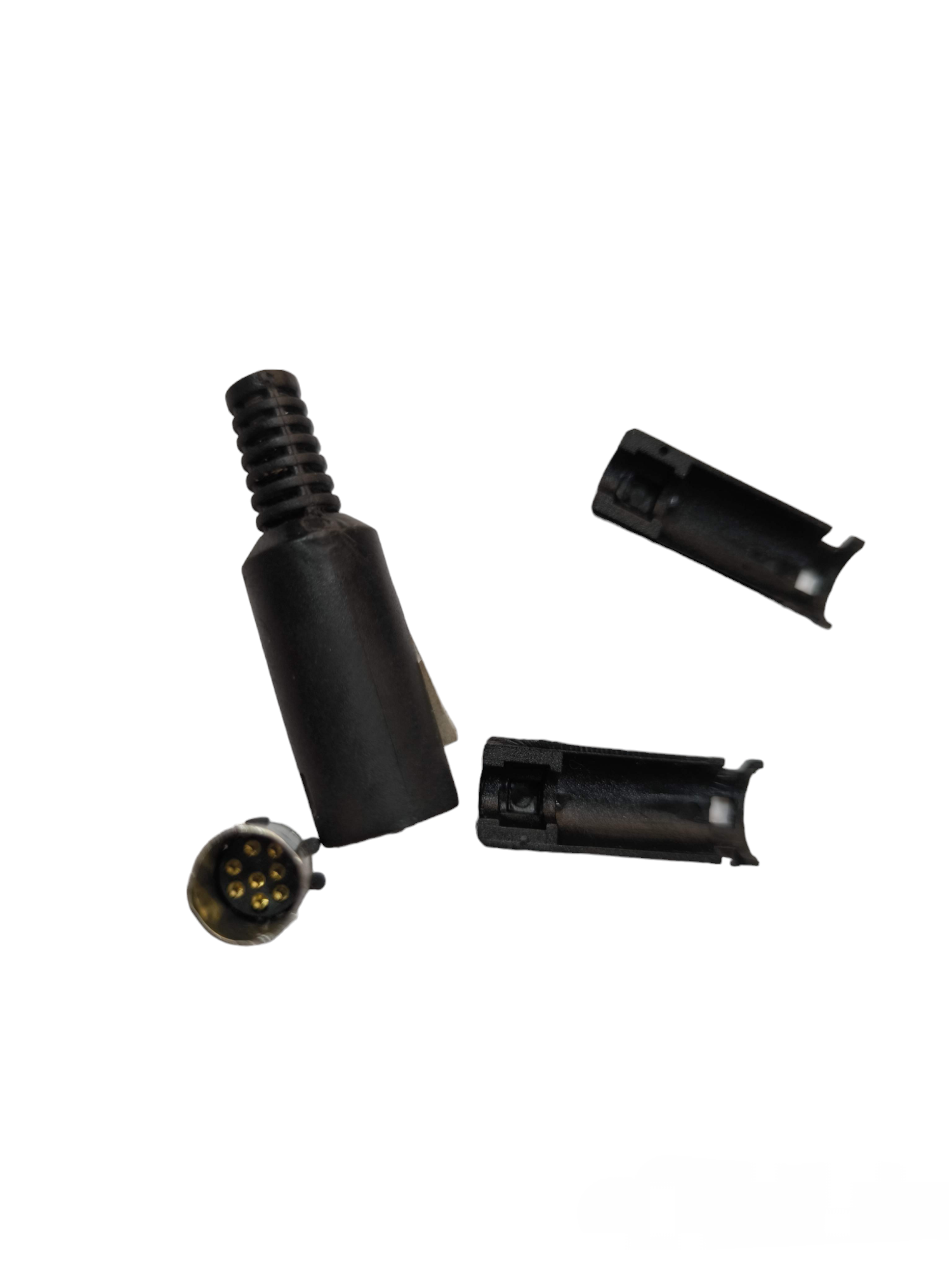 Black S-Video 8 Pins Plug Connector for microphone accessories with separate plastic housing parts