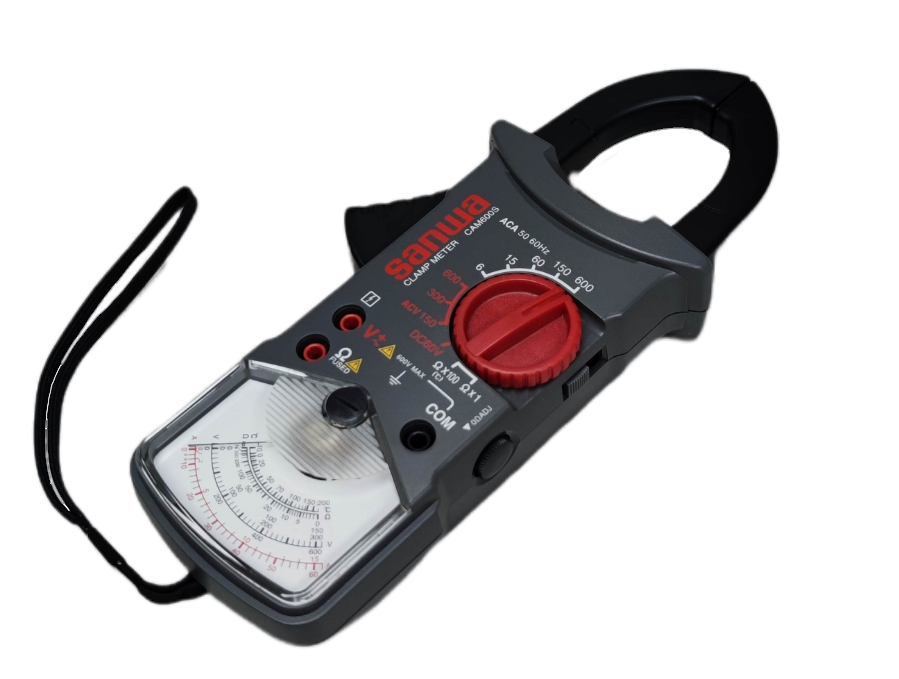 Sanwa Clamp Meter Max 600A CAM600S analog electrical tester with clamp and dial for measuring current