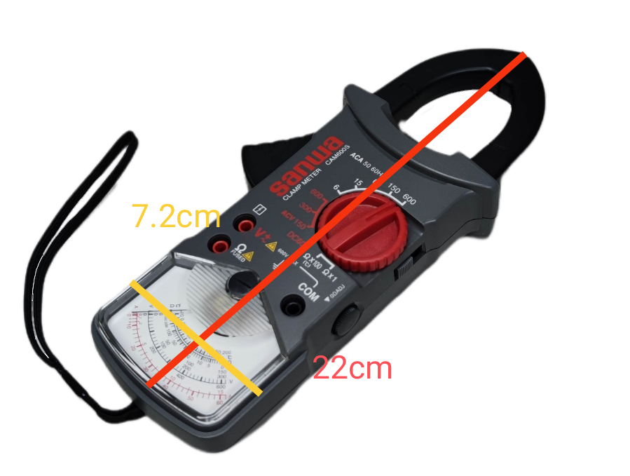 Sanwa Clamp Meter Max 600A CAM600S analog electrical tester with measuring dial and clamp jaw