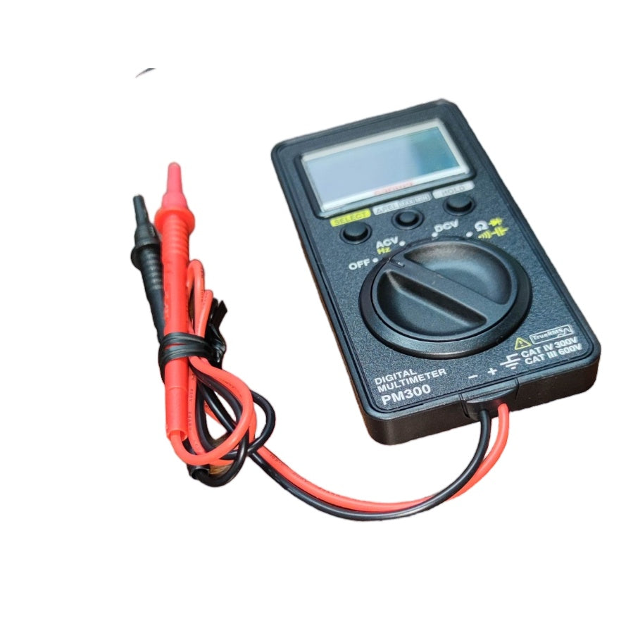 SANWA Digital Pocket Tester PM300 with red and black test leads for accurate electrical measurements