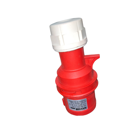 Sassin 16A Industrial Plug in red and white for heavy-duty electrical connections