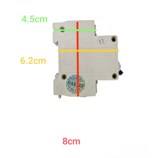 Sassin 3A 1Pole Miniature Circuit Breaker 6KAIC with dimensions 8cm by 6.2cm by 4.5cm electrical component