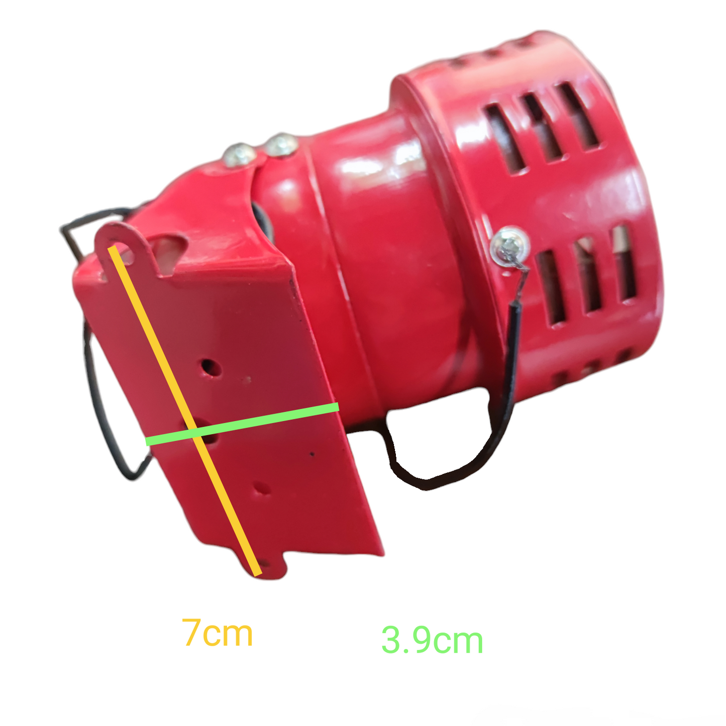 Sassin Mini Siren 220V Red 3S-MS190 compact red security alarm siren with ventilation slots