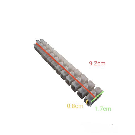 Electx Electrical Supply 3A 12 Pairs PVC Terminal Block white screw terminal strip for safe wiring connections
