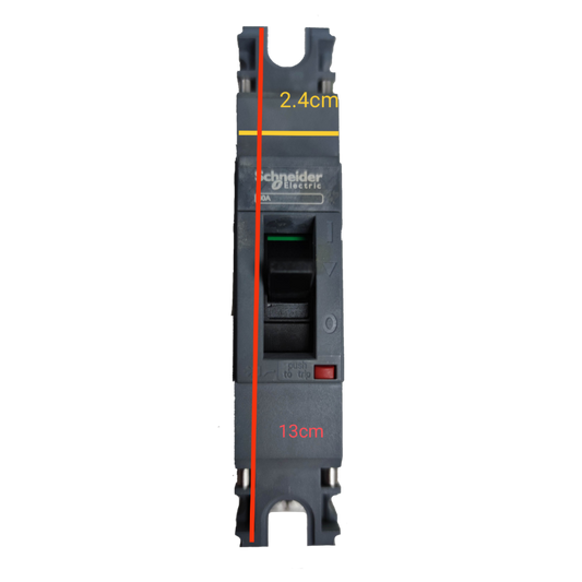 Schneider 30A 1 Pole Industrial Circuit Breaker 25KAIC with black casing and switch lever